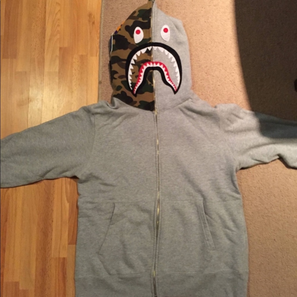 Grey bape hoodie - Picture 1 of 1